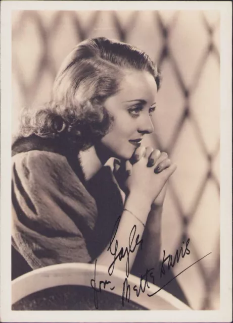 Originale Autografo 5x7 Foto Actor Star Del Cinema Bette Davis