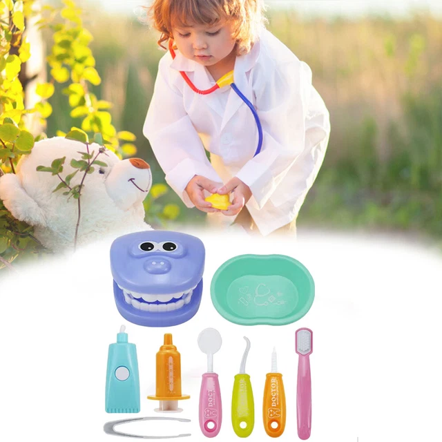 Tikhell 9-teiliges Zahnputzspiel f? Kinder, p?agogisches Dental-Szenenspielzeug,