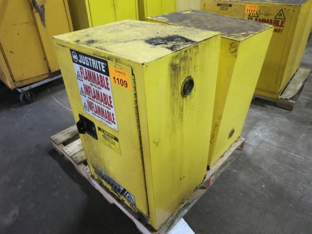 35"x23"x18" Justrite flammable storage lab cabinet, mod. Sure-Grip EX, 12 gal.