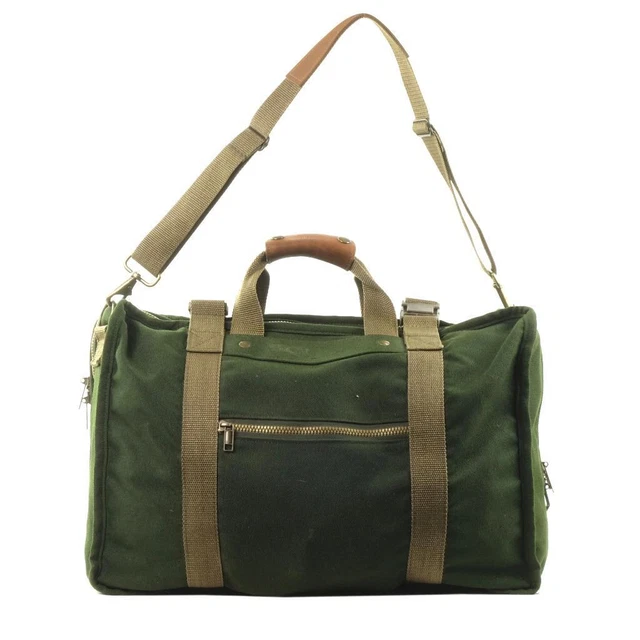 DAKOTA by TUMI Duffel Weekender Carryon Bag Green Canvas Genuine Leather