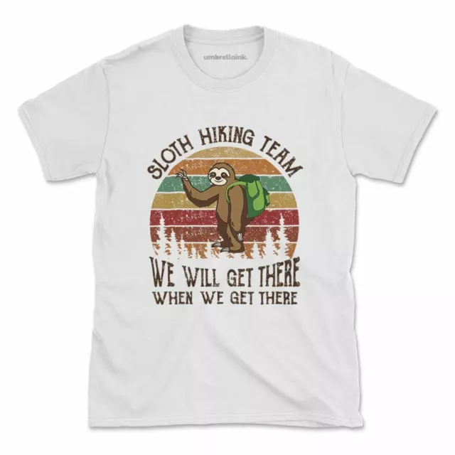 Sloth Hiking Team Tshirt Funny Sloth Cute Womens Mens