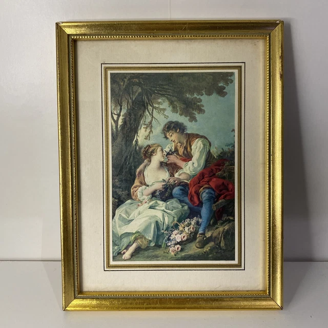 Cadre Sous Verre – Gravure "La Cage Aux Oiseaux" D'après François Boucher