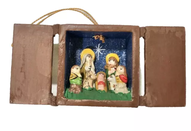 2 Nativity Scene-Themed Retablo Made in Peru Ten thousand Villages Christmas