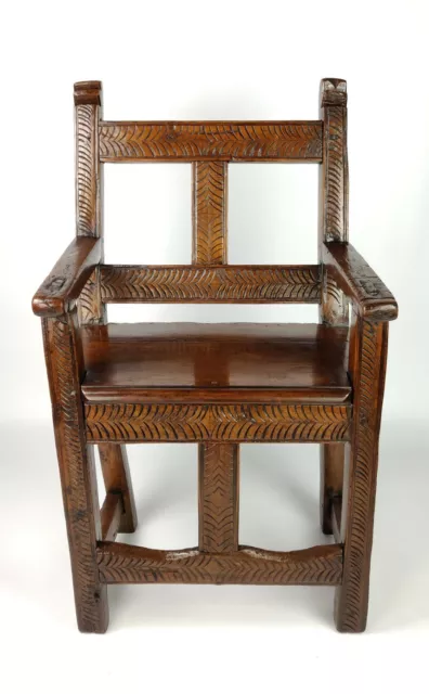 A Late 17th - Early 18th Century Spanish Arm Chair. 3