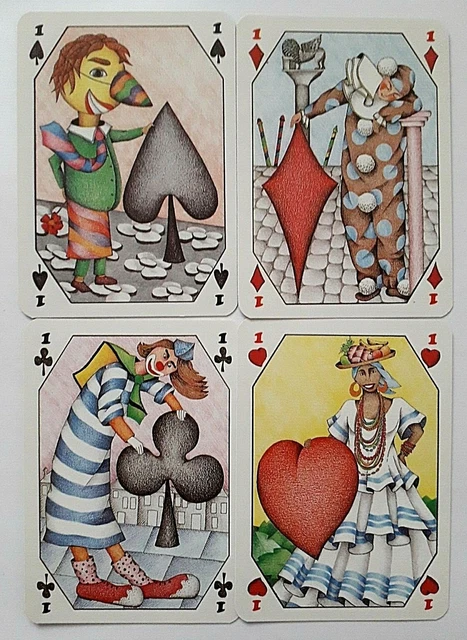 Carnival Grimaud Vintage Playing Cards Non Standard 52 & 2J & 1H 1983 Post Free