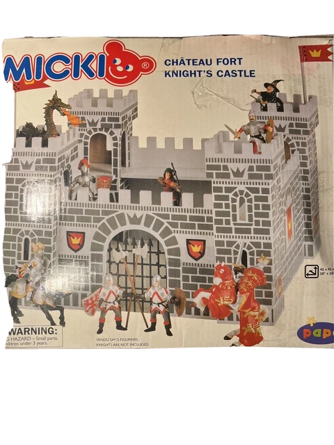 PAPO MICKI Chateau Fort Knight's Castle Play Set # 10,2005 + Dragon & Knight Set