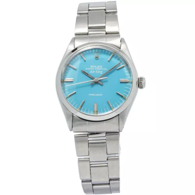 Rolex Air King 14000 Turquoise Stella Dial Stainless Oyster Auto Unisex 34mm