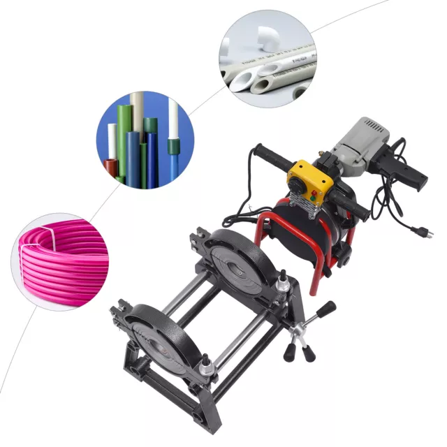 2Clamp PE HDPE PB Piping Welding Machine Manual Pipe Fusion Welder Tool 63-200mm
