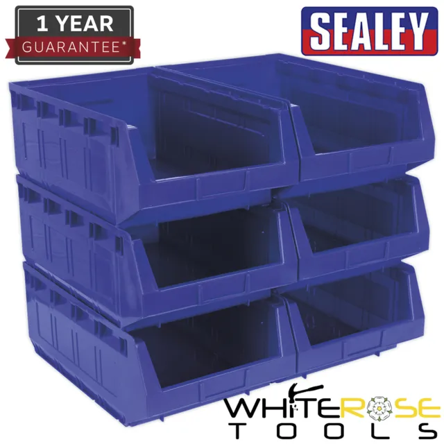 Sealey Cestino plastica 310 x 500 x 190 mm - Confezione da 6 blu