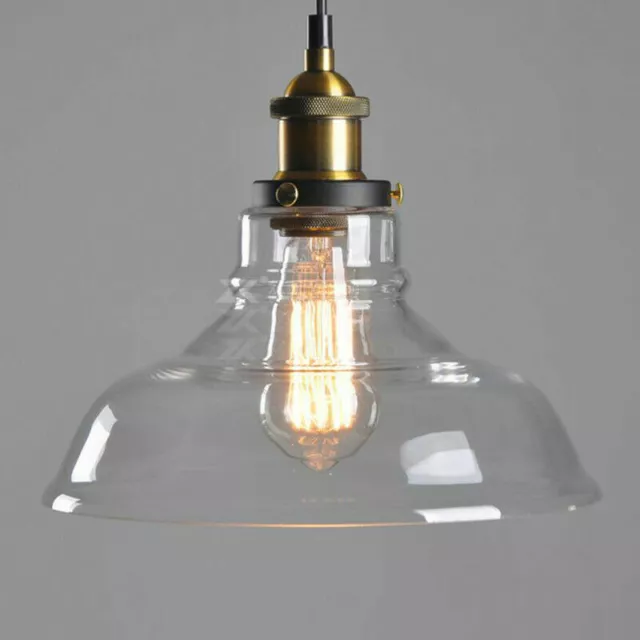 Vintage Modern Glas Decke Loft Anhänger Industrie Edison Retro Lichtschirm 3