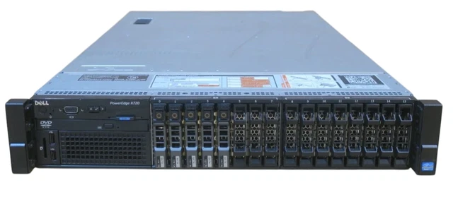 Serveur Dell PowerEdge R720 64Go RAM 2x Xeon 2,5GHz Rack 2U
