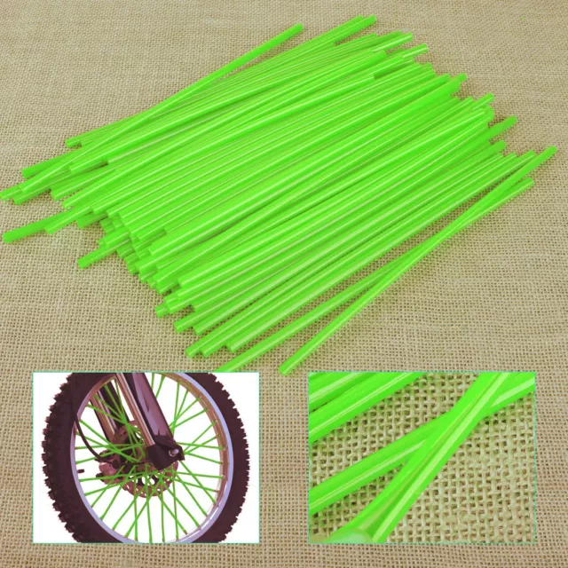 72 Green Wheel Spoke Wraps Rim Cover Skins fit for Dirt Bike Motorcycle Kawasaki