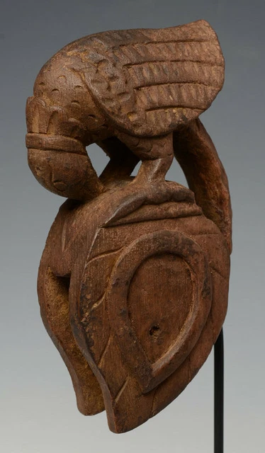 Early 20th Century, A Pair Burmese Wooden Textile Tools in The Form of Bird 3