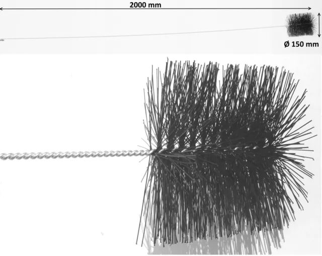 Ofenrohr Bürste Ofen Reiniger Ofenrohrbesen Rohrbesen Rohrreiniger Ø15cm 2000mm