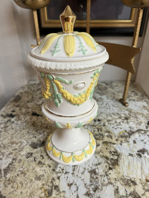 ARNELS VTG.  1974 Ceramic LIDDED URN, Compote, Cookie Jar  Statement Piece