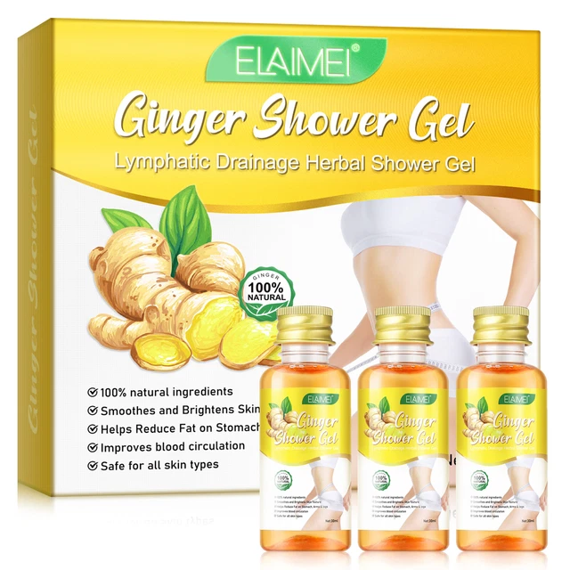 3pcs Lymphatic Drainage Herbal Shower Gel Ginger Body Slimming Wash Shower Gel