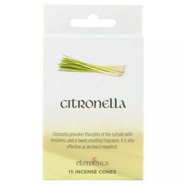 Cônes d'encens citronnelle Elemencs parfum maison (15 cônes x 2 pack = 30 cônes) 2