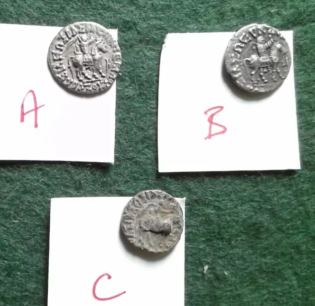 ANCIENT INDIA, INDO-SCYTHS, Azes, c.58-20 BC, drachms x 3, details below