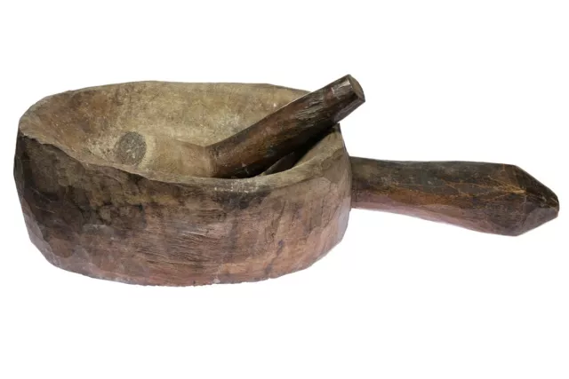 Mörser mit Stößel/ Pistill von den Atoni aus Westtimor, Holz