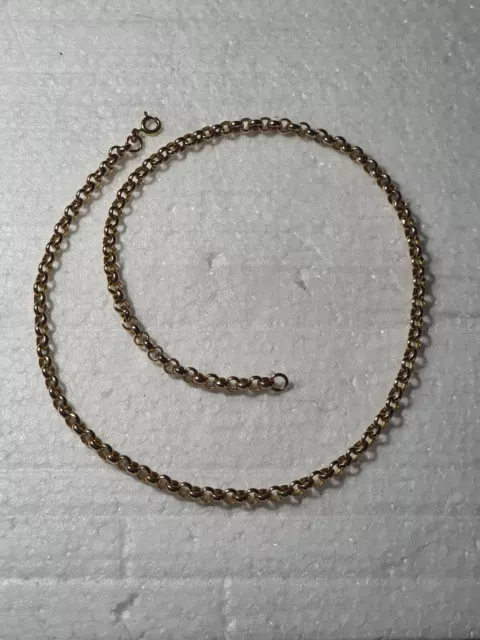 Vintage solid  Italian 9ct Yellow Gold Belcher  Chain /necklace fully hallmarked