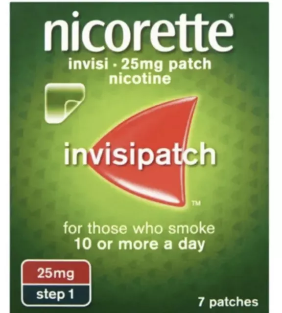 Nicorette Invisipatch 25 mg nicotina paso 1 dejar de fumar 7 parches invisi
