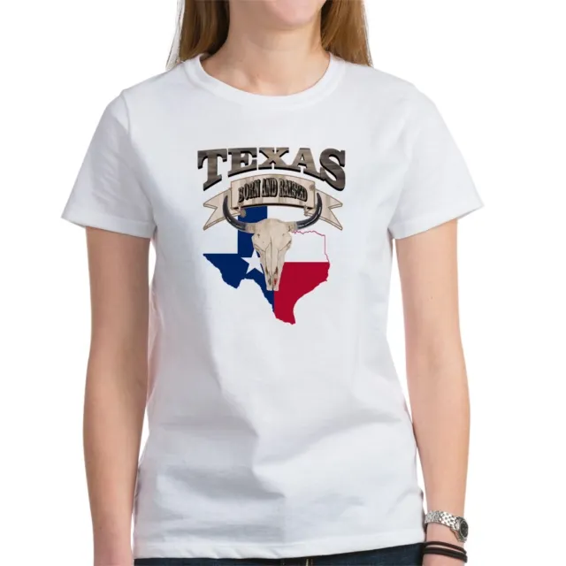 CafePress Bull Skull Born Texas Women's T-Shirt (1731731384)