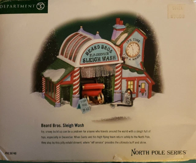 Department 56 North Pole Series BEARD BROS SLEIGH WASH