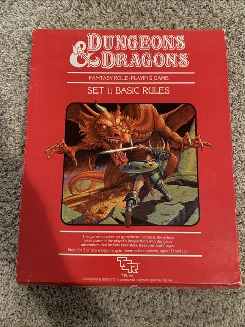 VINTAGE DUNGEONS & Dragons Set 1 Basic Rules 13th Printing 1983 $58.00 ...