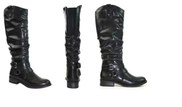 Modelista Laughter Slouch Womens BLACK Boots MULTIPLE SIZES MSRP$89.99 NEW WBOX