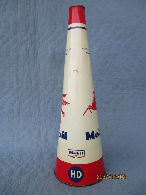Blechdose Öl 50er Jahre Mobiloil Mobil Oil A.G.  1Liter ungeöffnet Pegasus Logo 2