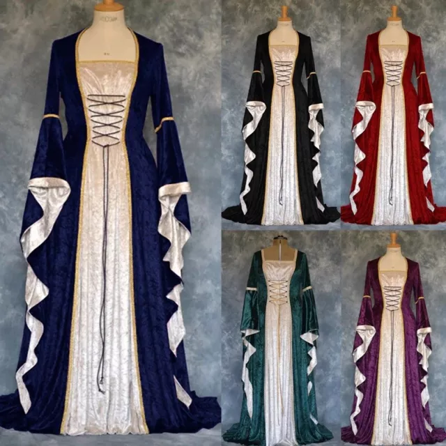 MEDIEVAL GOTHIC RENAISSANCE Gown Velvet Witch Wench Victorian Dress Costume  AU $35.95 - PicClick AU