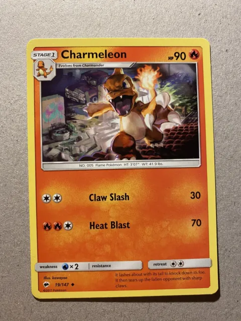 Pokémon TCG Charmeleon Burning Shadows 19/147 Regular Uncommon