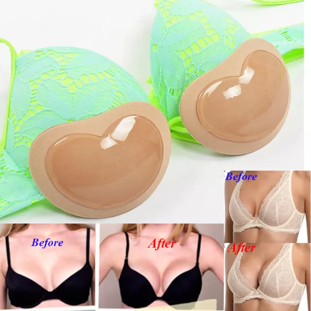 1Pair/2x Silicone Gel Push Up Bra Pad Inserts Breast Enhancers