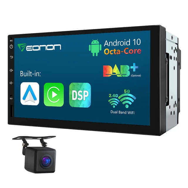 CAM+Q04Pro 7" HD Double Din Car Stereo Radio Carplay Android 10 8-Core Bluetooth