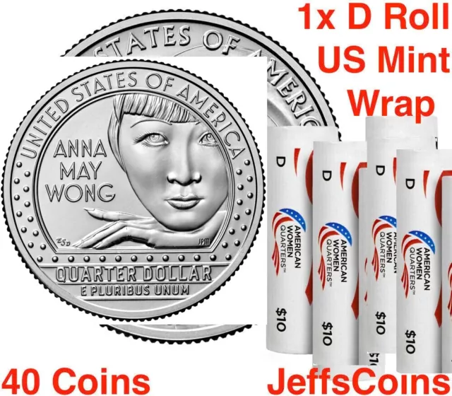 2022 D Anna May Wong Special Us Mint Roll American Women Quarters 1x 40 Coins 5487 Picclick
