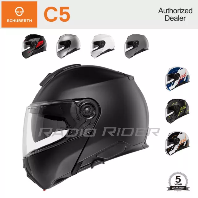 NEW Schuberth C5 Motorcycle Flip-Up Helmet, Gloss Silver, L, Free  Shipping