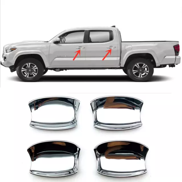 For Toyota Tacoma 2016-2023 Chrome Side Door Handle Bowl Cover Trim Accessories