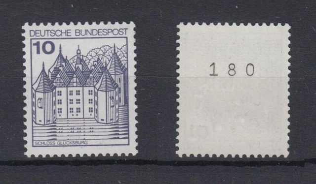 Bund 913 A I RM gerade Nr. Burgen+Schlösser 10 Pf postfrisch alte Fluoreszenz