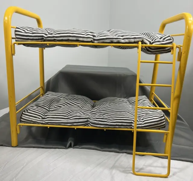 American Girl Pleasant Co. Yellow Metal Bunk Bed w/ Mattresses + Ladder