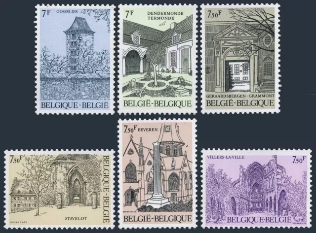 Belgium 1120-1125, MNH. Michel 2106-2111. Tourism 1982. Towers, Abbeys.