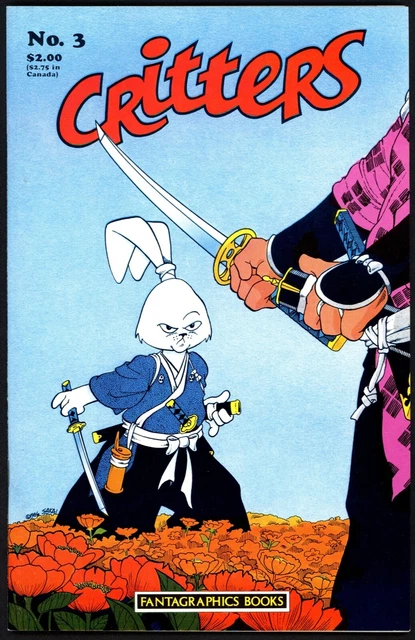 Critters #3 Stan Sakai Usagi Yojimbo Cover 1986 Fantagraphics Books Vintage
