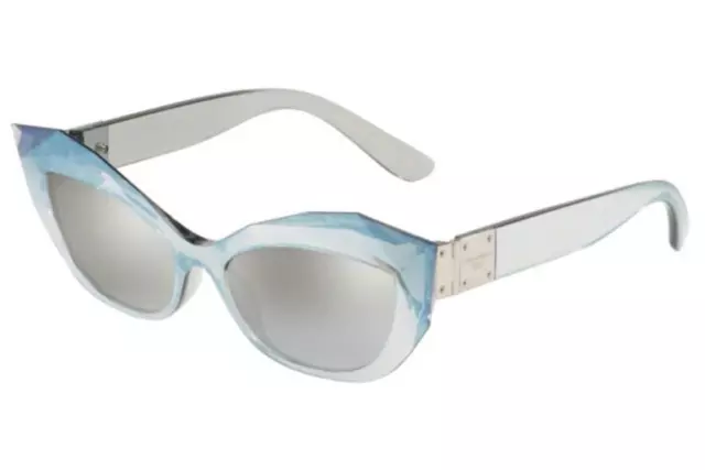 $395 - Dolce & Gabbana Cat Eye Sunglasses DG 6123 Gray Mirror/Silver 54-17-145