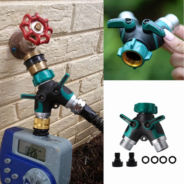 ALL DIVERTER 2WAY Heavy Duty Dual Hose Coupling With Shutoff Water Hose