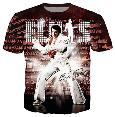 Fashion Women/Men Rock singer Elvis Presley 3D Print T-Shirt Casual Short Sleeve