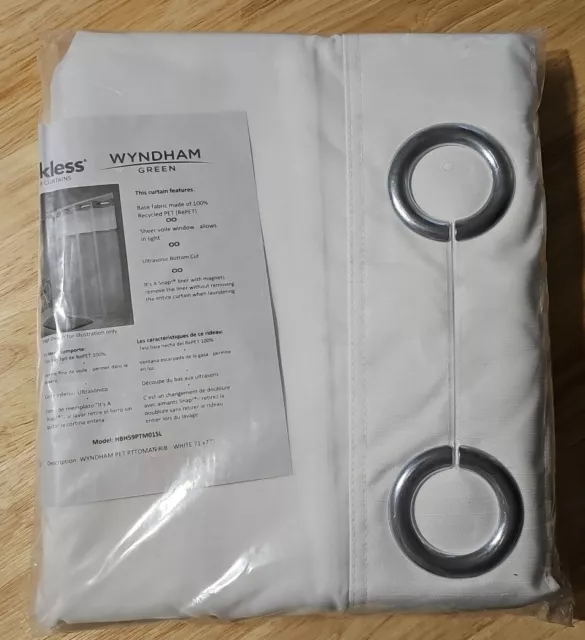 Shower Curtain with Snap-in Liner Set - No Hooks Needed Hotel Style Wyndham