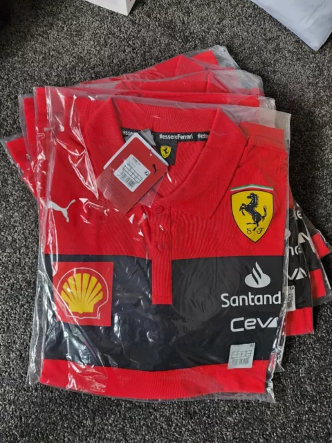 F1 Scuderia Ferrari Team Polo 2022 - Mens XL, Charles Leclerc, Lewis Hamilton