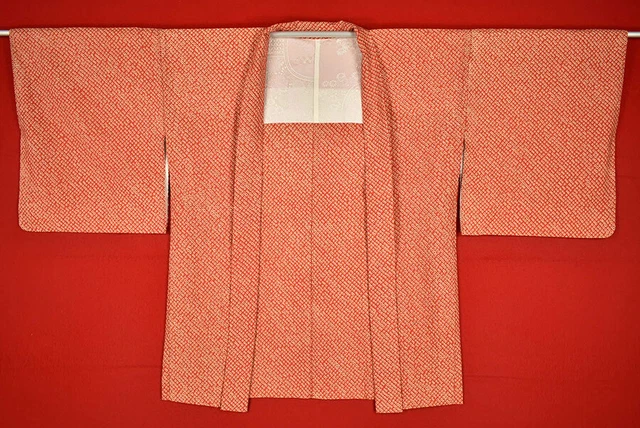 Vintage Japanese Kimono Silk Antique BORO HAORI Kusakizome SHIBORI/B445/360