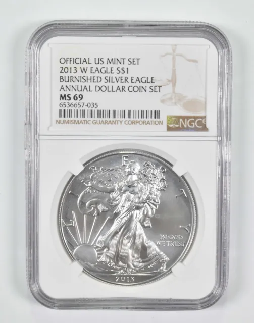 MS69 2013-W Burnished Annual Set - American Silver Eagle NGC