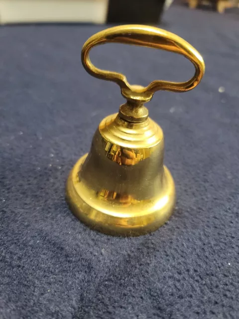 4.8"Ancient Chinese Buddhism temple brass Bell Chung chimes clock statue