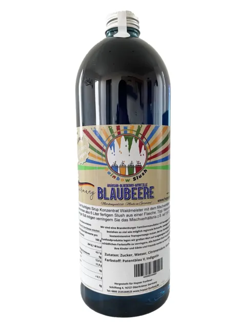 (6,95 Eur / L) Rainbow Slush Syrup Azo Free Taste Blueberry 33.8oz